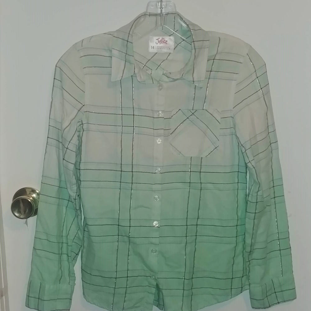 Justice Ombre Button Up Top